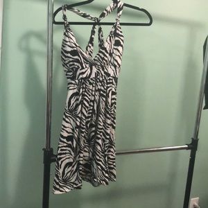 White and black dress